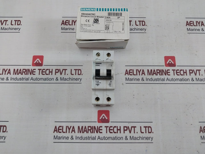 Siemens 5Sx42407Rc Betagard 2 Pole Miniature Circuit Breaker