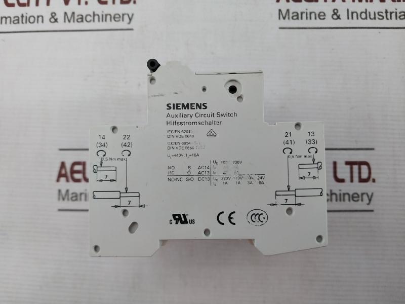 Siemens 5Sy4316-7 Auxiliary Circuit Breaker C16302J114208 Iec/En 60898 5St3010
