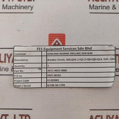 Siemens 5Sy6110-7 Circuit Breaker Aecc-0035-9000