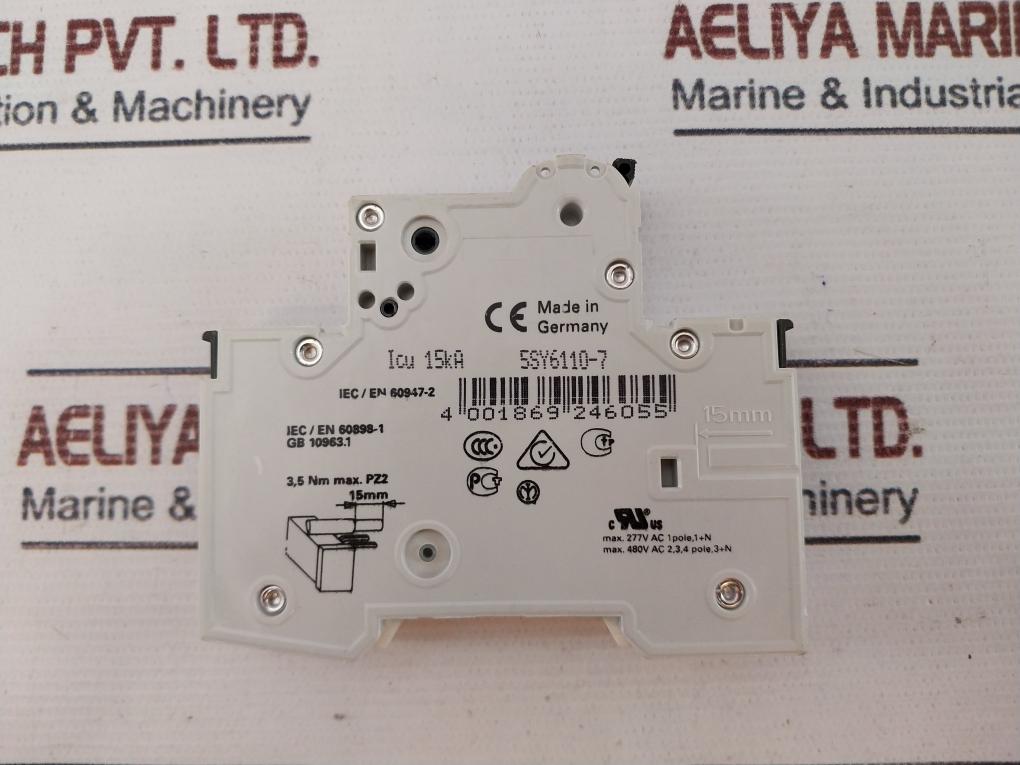 Siemens 5Sy6110-7 Circuit Breaker Aecc-0035-9000