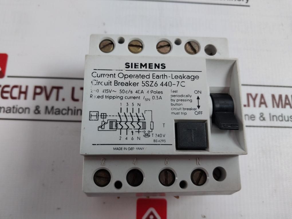 Siemens 5Sz6 440-7C Current Operated Earth-leakage Circuit Breaker 220 415V 0.3A