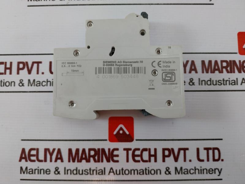 Siemens 5Sl41107Rc Miniature Circuit Breaker C10 240/415V 1-pole
