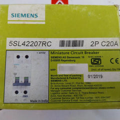 Siemens 5SL42207RC Miniature Circuit Breaker C20 2-Pole 415V CM/L-2255548