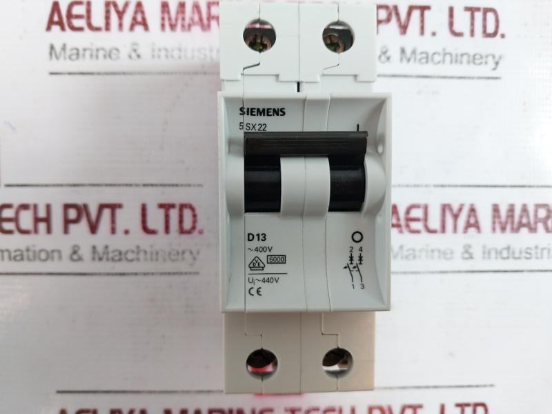 Siemens 5sx22 Circuit Breaker Max 480v Ac 400v A002376, D13 2 Pole