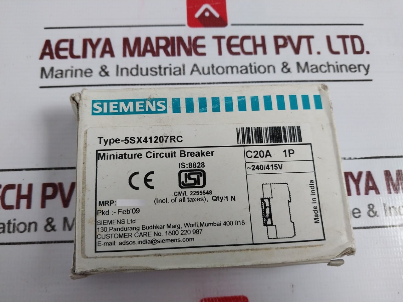 Siemens 5sx41 Miniature Circuit Breaker 1 Pole 20a 240/415v Iec 60898