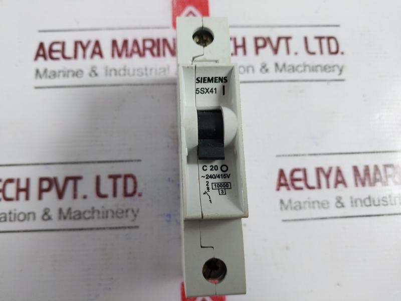 Siemens 5sx41 Miniature Circuit Breaker 1 Pole 20a 240/415v Iec 60898