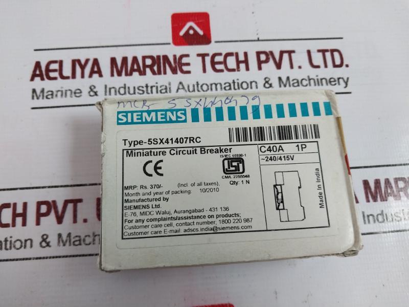 Lot Of 2X Siemens 5Sx41 Miniature Circuit Breaker 240/415V