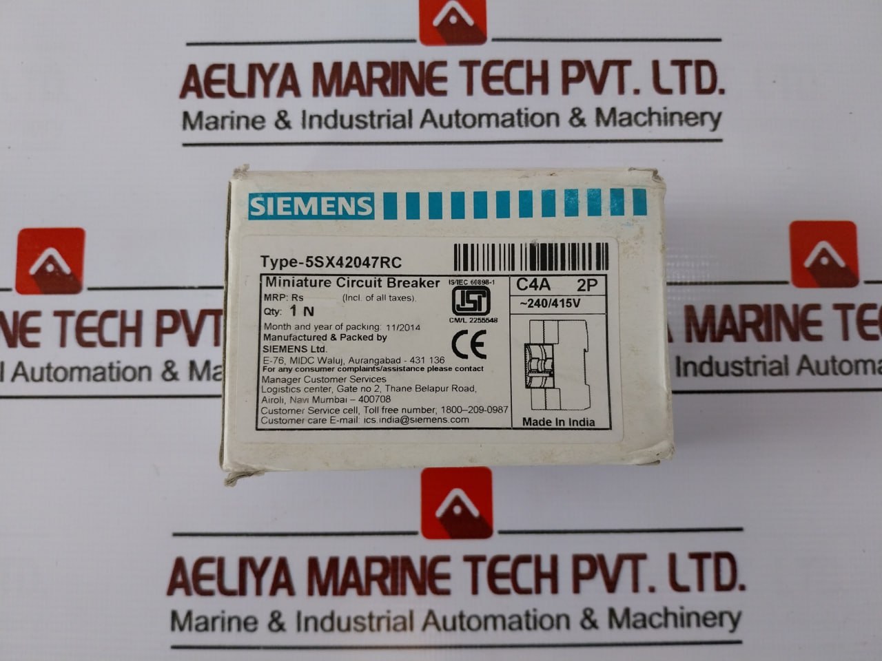 Siemens 5sx42047rc Miniature Circuit Breaker 2p 240/415v 15ka 5sx4