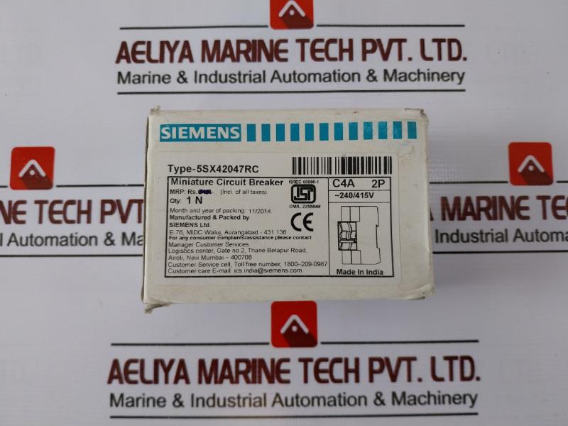 Siemens 5sx42047rc Miniature Circuit Breaker 2p 240/415v 15ka 5sx4