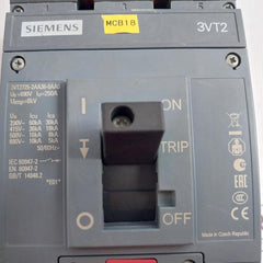 Siemens 690V- 10Ka 5Ka 50/60Hz 3 Pole Circuit Breaker 3Vt2725-2Aa36-0Aa0