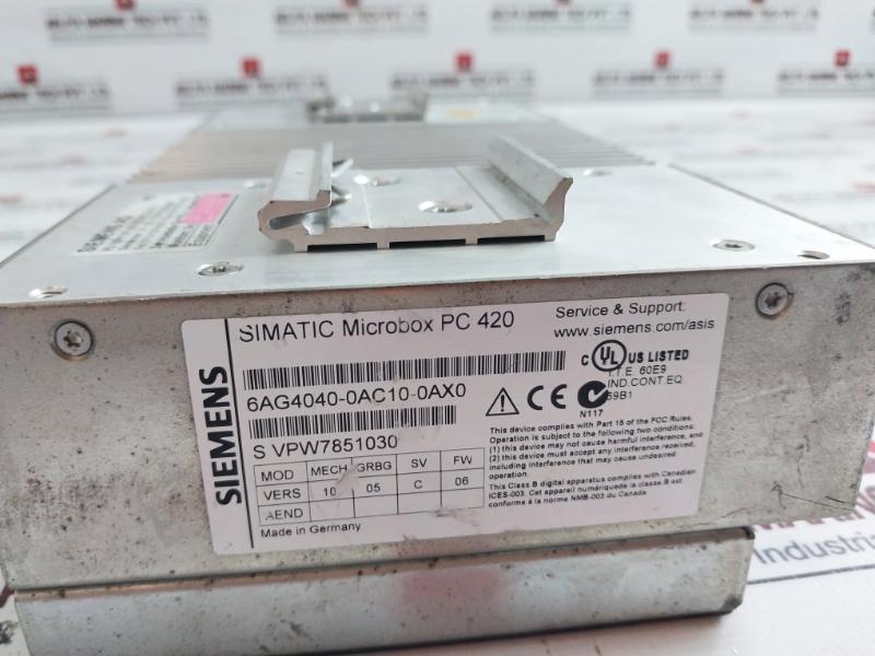 Siemens 6Ag4040-0Ac10-0Ax0 Centrotherm Simatic Microbox Pc 420 24Vdc