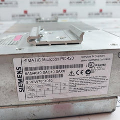 Siemens 6Ag4040-0Ac10-0Ax0 Centrotherm Simatic Microbox Pc 420 24Vdc