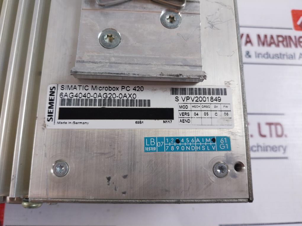 Siemens 6Ag4040-0Ag20-0Ax0 Simatic Microbox Pc 420 Dc 24V