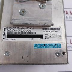 Siemens 6Ag4040-0Ag20-0Ax0 Simatic Microbox Pc 420 Dc 24V