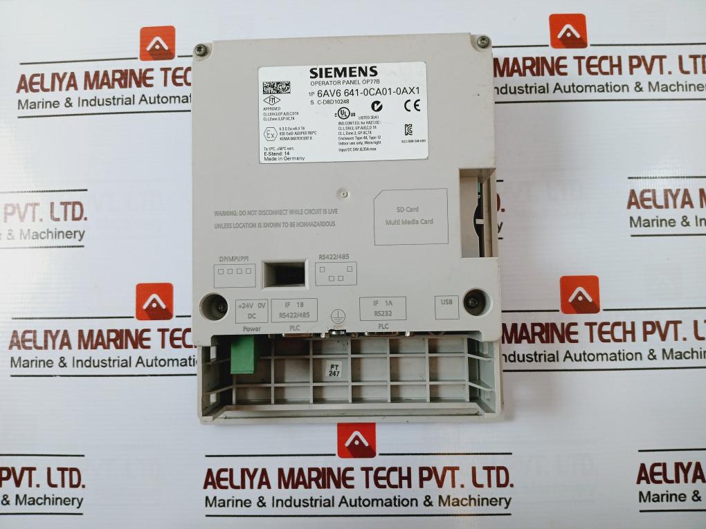 Siemens 6Av6 641-0Ca01-0Ax1 Operator Panel Dc 24V/0.35A Max