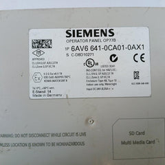 Siemens 6Av6 641-0Ca01-0Ax1 Operator Panel Dc 24V/0.35A Max 480 Gm