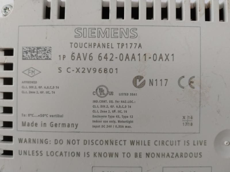 Siemens 6Av6 642-0Aa11-0Ax1 Smart Panel Touch Operation