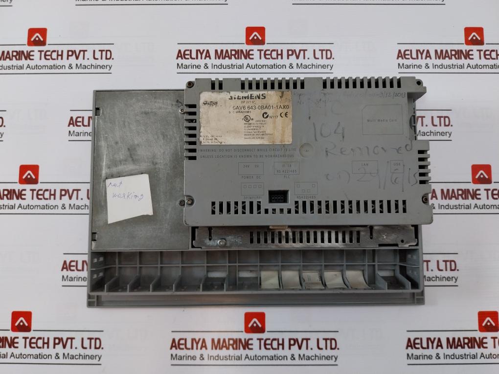 Siemens 6Av6 643-0Ba01-1Ax0 Operator Panel Dc 24V/0 7A Max