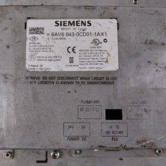 Siemens 6Av6 643-0Cd01-1Ax1 10” Touch Panel Mp277