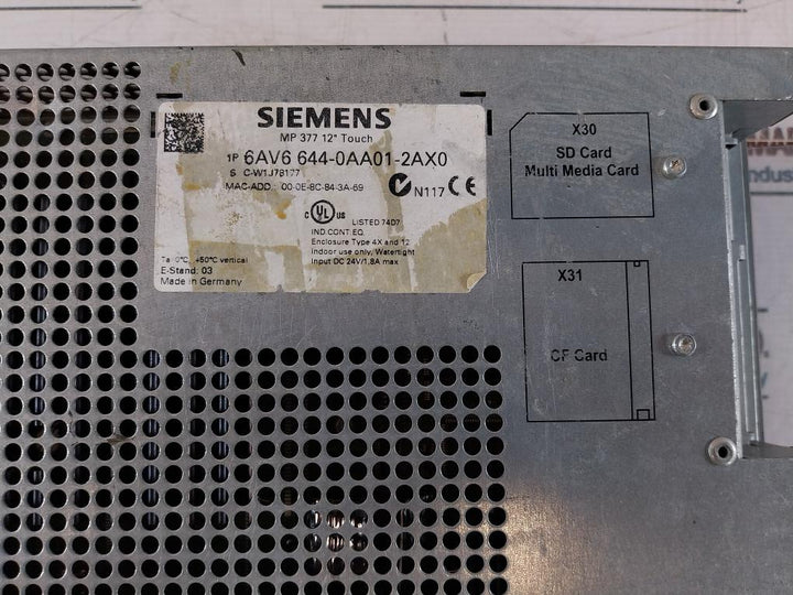 Siemens 6Av6 644-0Aa01-2Ax0 Touch Multi Panel