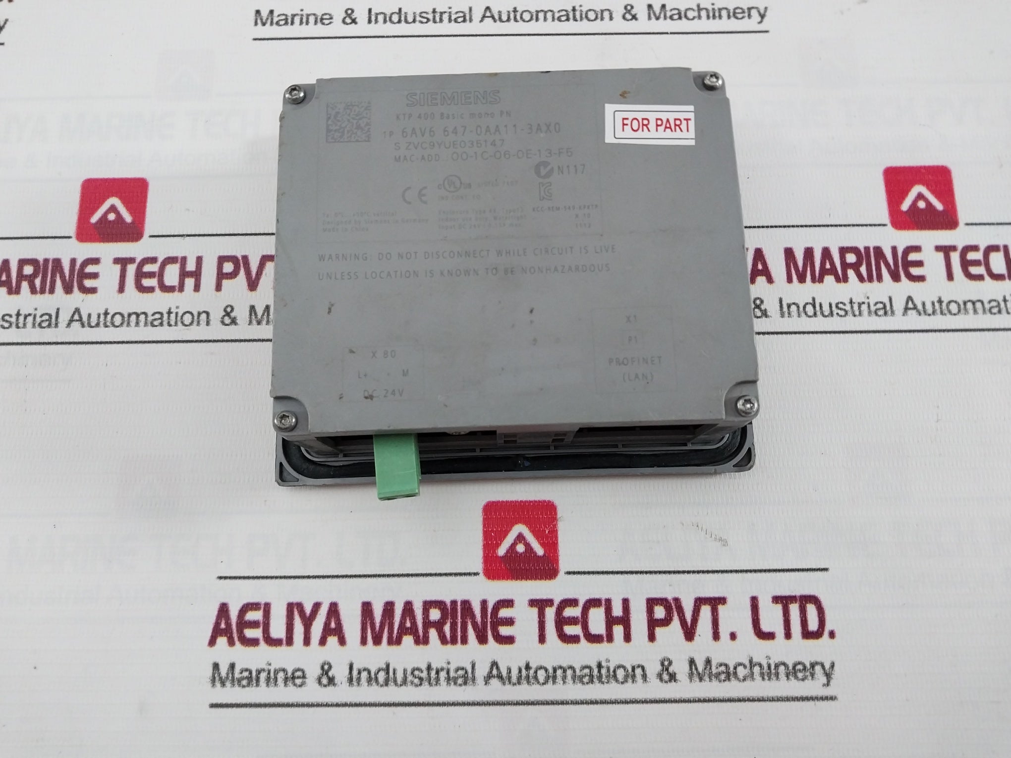 Siemens 6Av6 647-0Aa11-3Ax0 Touch Screen Panel Dc 24V/0.15A Max