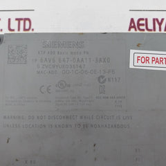 Siemens 6Av6 647-0Aa11-3Ax0 Touch Screen Panel Dc 24V/0.15A Max