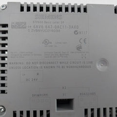 6Av6 647-0Ac11-3Ax0 Hmi Touch Panel Siemens Dc 24V/0.35A