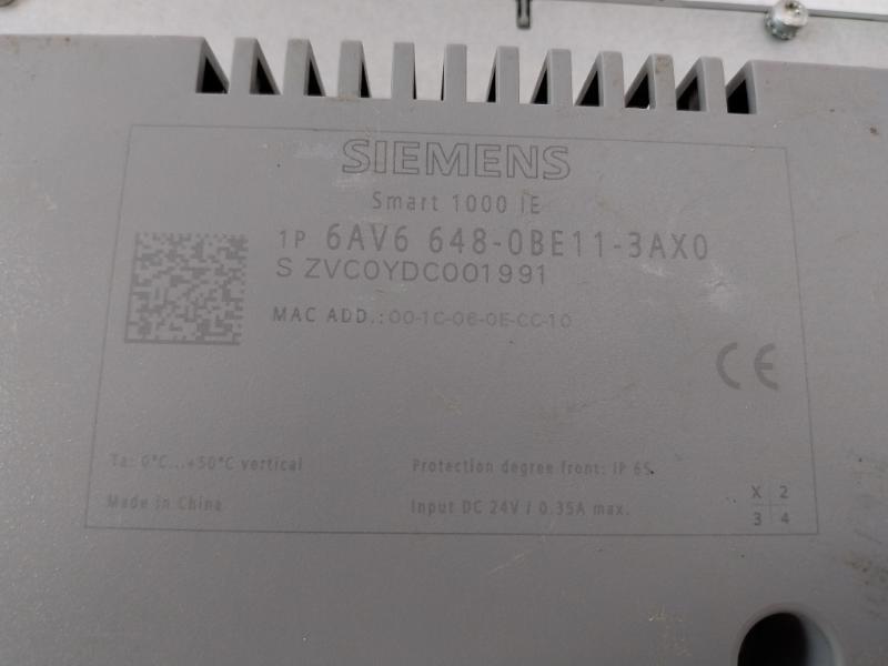 Siemens 6Av6 648-0Be11-3Ax0 Smart Panel Touch Operation