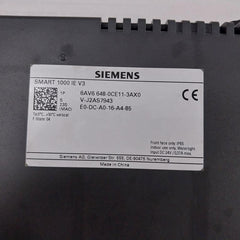 Siemens 6Av6 648-0Ce11-3Ax0 Hmi Touch Screen Panel Smart 1000 Ie V3 Ip65 Dc 24V