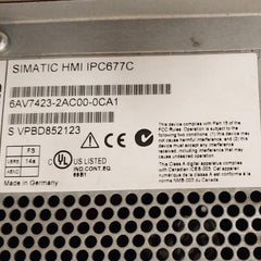 Siemens 6Av7423-2Ac00-0Ca1 Hmi Panel 100-240V-/50-60Hz Max 2,3A