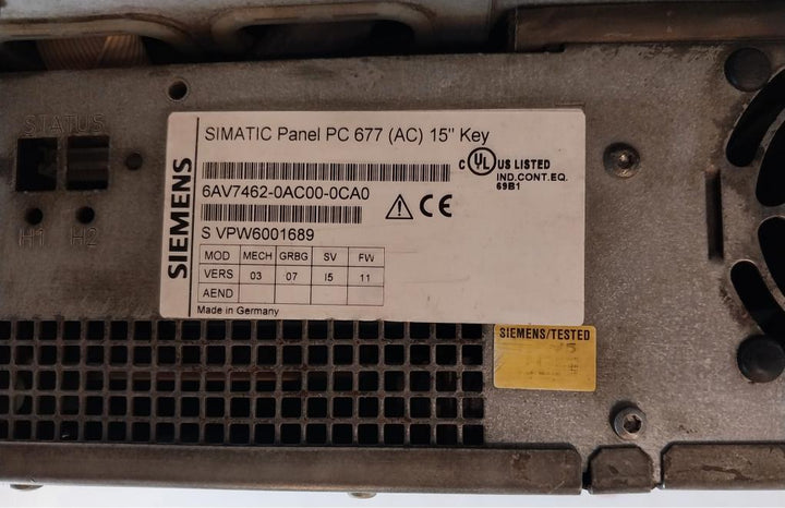 Siemens 6Av7462-0Ac00-0Ca0 Hmi Display Panel 100-240V-/50-60Hz
