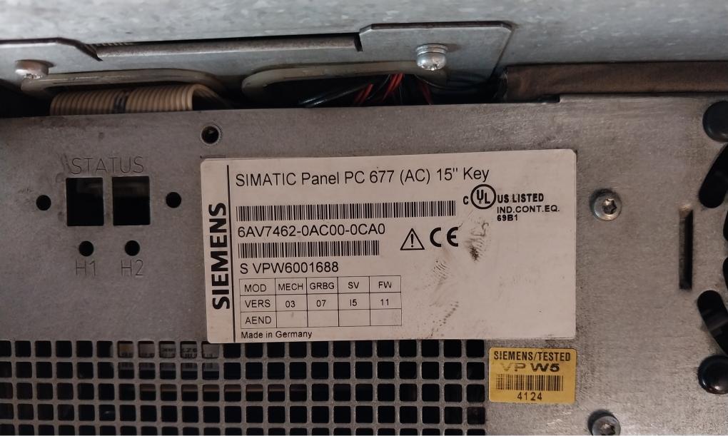 Siemens 6Av7462-0Ac00-0Ca0 Simatic Hmi Panel Rev I5 100-240V 150W