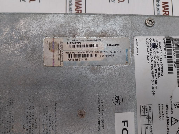 Siemens 6Av7885-0Aa11-1Da2 Simatic Touch Panel