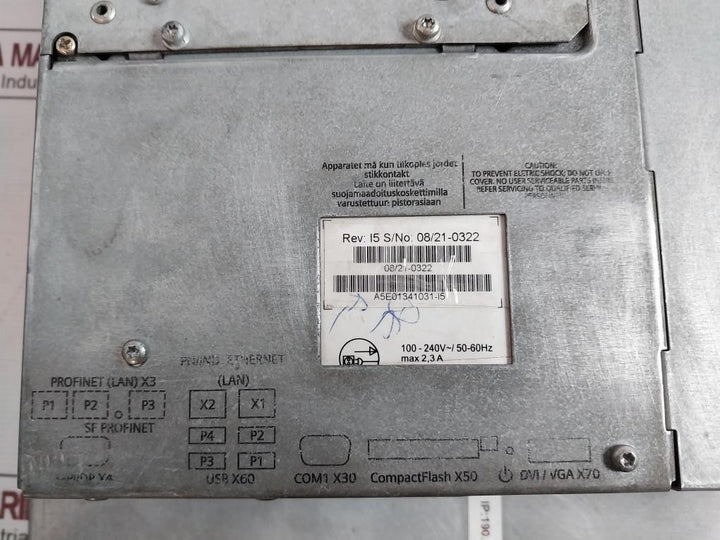 Siemens 6Av7892-0Bf10-1Bc0 Hmi Panel For Temperature Fan Monitoring