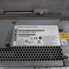 Siemens 6Av7892-0Bf10-1Bc0 Hmi Panel For Temperature Fan Monitoring