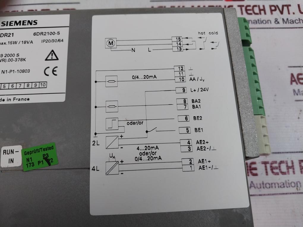 Siemens 6Dr2100-5 Sipart Dr21 Compact Controller, Ac 230V, Ip20/30/64