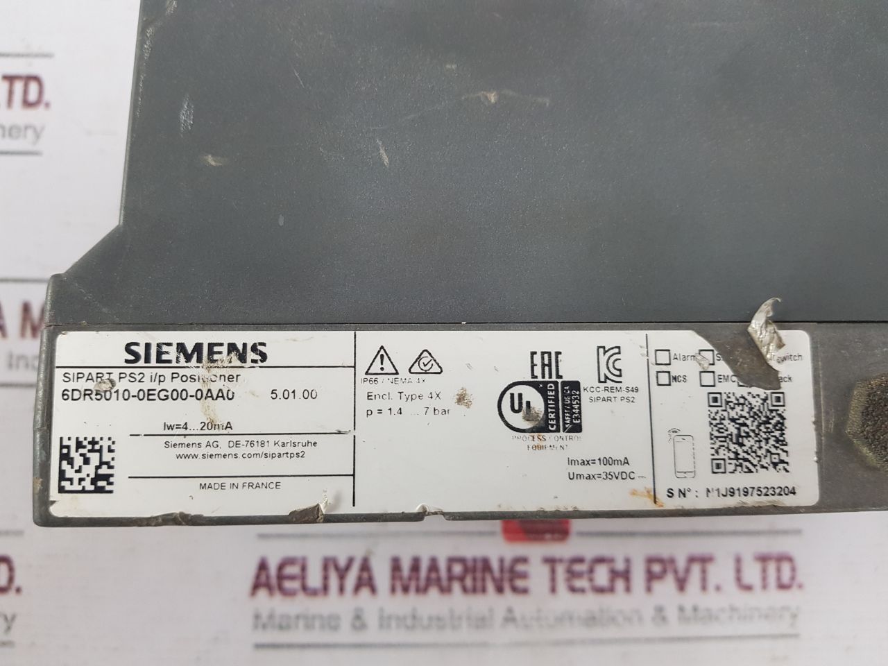 Siemens 6Dr5010-0Eg00-0Aa0 Sipart Ps2 I/P Positioner 100Ma 35Vdc