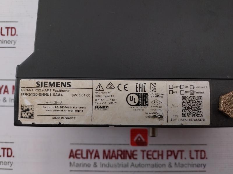 Siemens 6Dr5120-0Nn01-0Aa4 Sipart Ps2 Hart Positioner E344532 5.01.00 4-20Ma