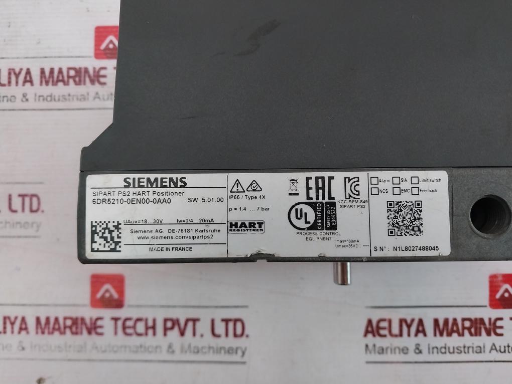 Siemens 6Dr5210-0En00-0Aa0 Sipart Ps2 Hart Electropneumatic Positioner 0/4-20Ma