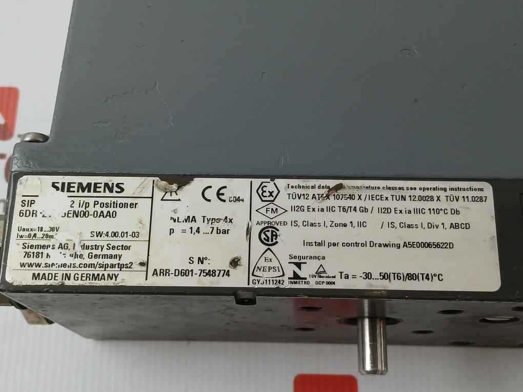 Siemens 6Dr5210-0En00-0Aa0 Sipart Ps2 Valve Positioner 18-30V A5E00065622D
