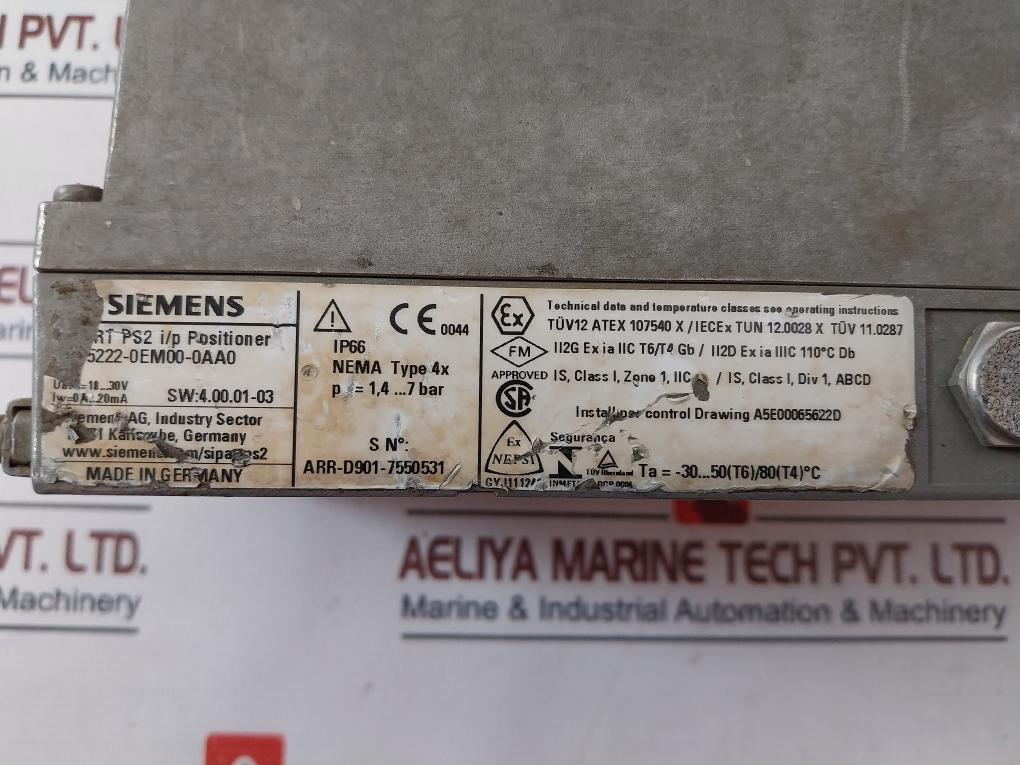 Siemens 6Dr5222-0Em00-0Aa0 Sipart Ps2 I/P Positioner 18-30V