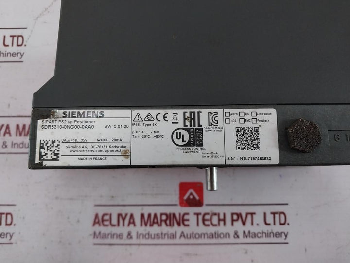Siemens 6Dr5310-0Ng00-0Aa0 Sipart Ps2 I/P Electropneumatic Positioner 100Ma
