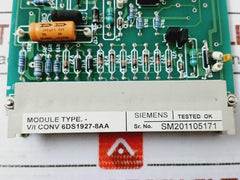 Siemens 6Ds1927-8Aa Pc Board Teleperm 6Ds1715-a8171 1610467 001 Ac