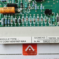 Siemens 6Ds1927-8Aa Pc Board Teleperm 6Ds1715-a8171 1610467 001 Ac