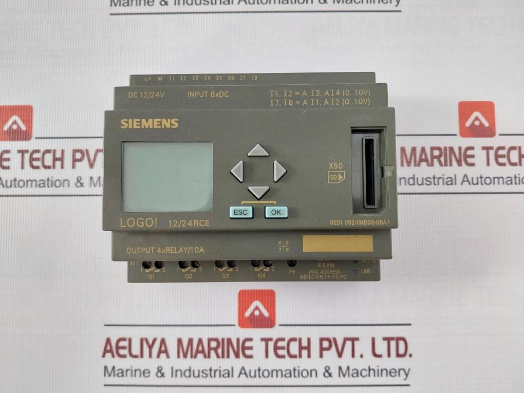 Siemens 6Ed1 052-1Md00-0Ba7 Logic Module Dc 12/24V 8Xdc B300 R300 8A 24V Dc G.P.