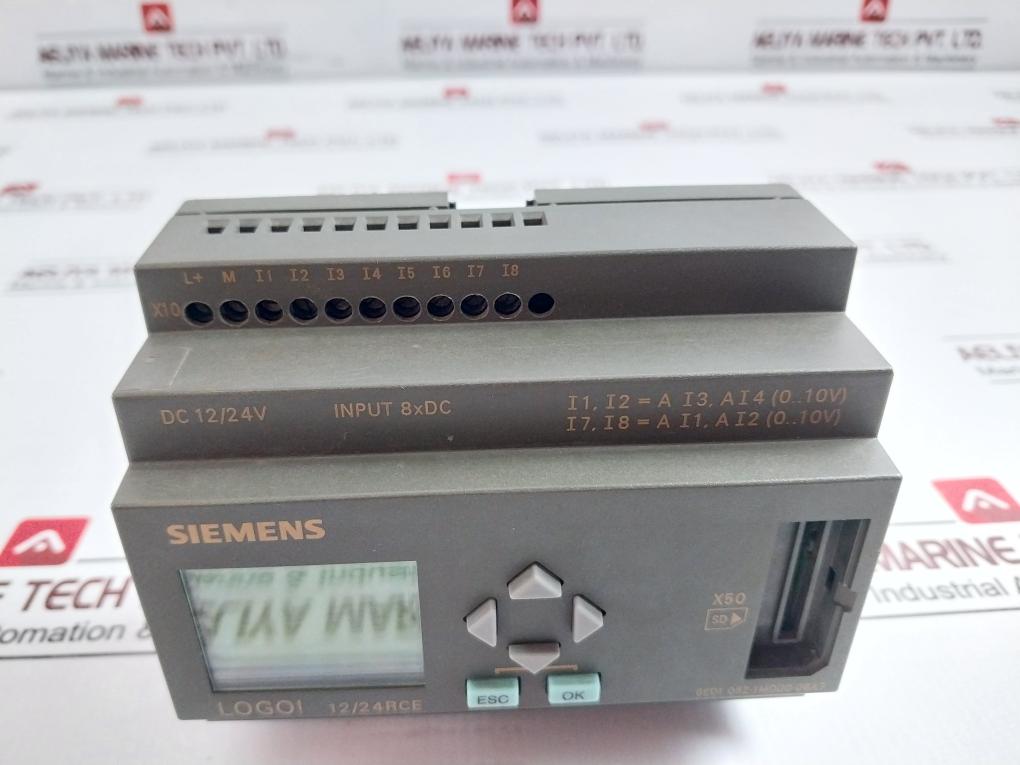 Siemens 6Ed1 052-1Md00-0Ba7 Logic Module Logo! 12/24Rce Dc12/24V 8A, 24Vdc 8Xdc