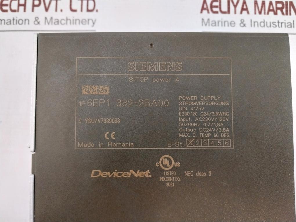 Siemens 6Ep1332-2Ba00 Sitop Power 4 Power Supply Unit Ac 230V/120V 50/60Hz