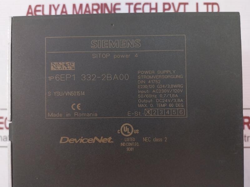 Siemens 6Ep1 332-2Ba00 Sitop Power 4 Power Supply Unit Ac 230V/120V 50/60Hz
