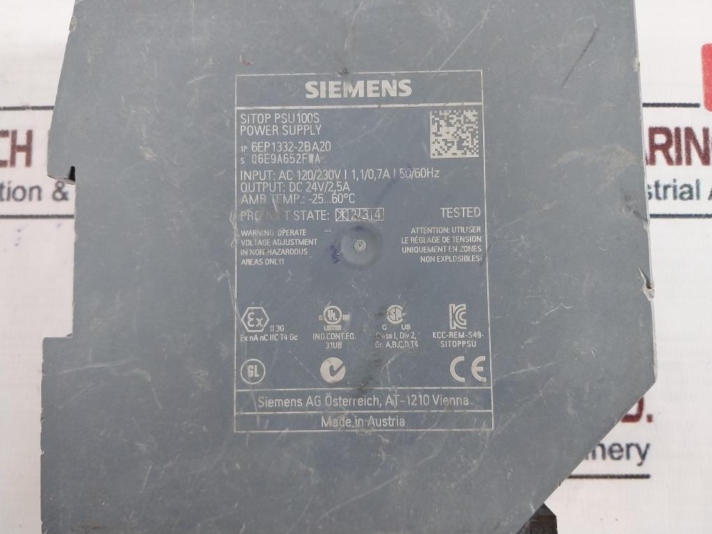 Siemens 6Ep1332-2Ba20 Sitop Psu100S Power Supply