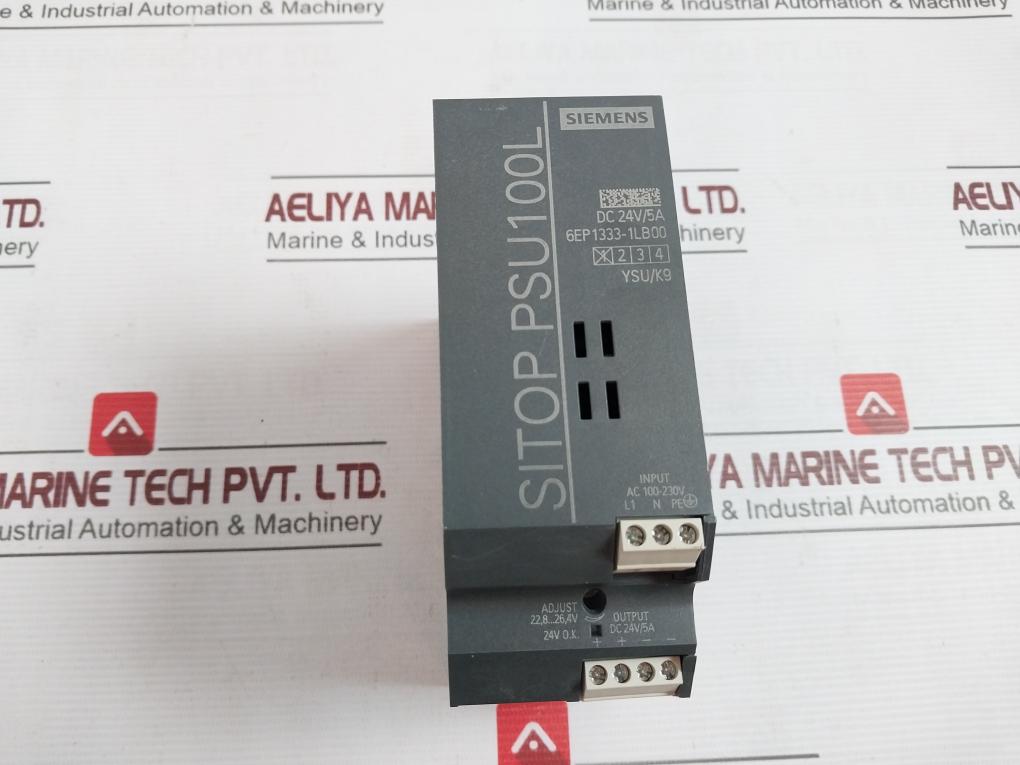 Siemens 6Ep1333-1Lb00 Stabilized Power Supply I/O Module Dc 24V|5A Ac 100-230V